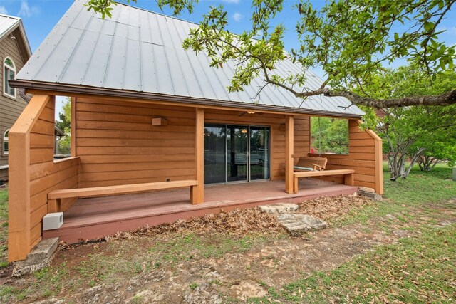 119 Topspin Cir, Spicewood, TX 78669 - rear view of house featuring a standing seam roof and metal roof