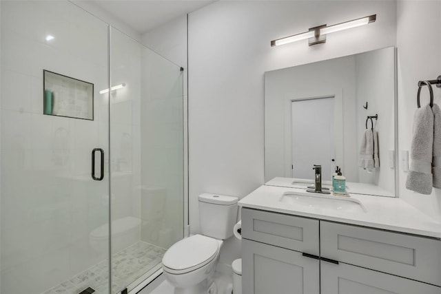 3409 Neal St Unit 2, Austin, TX 78702 - bathroom with toilet, a shower stall, and vanity