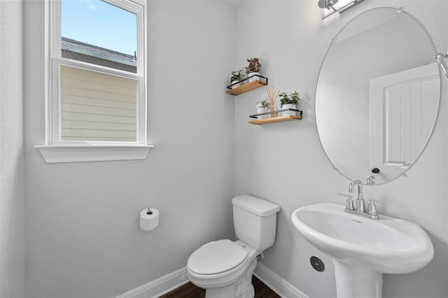 142 Dome Peak Ter, Dripping Springs, TX 78620 - half bathroom featuring toilet and wood finished floors