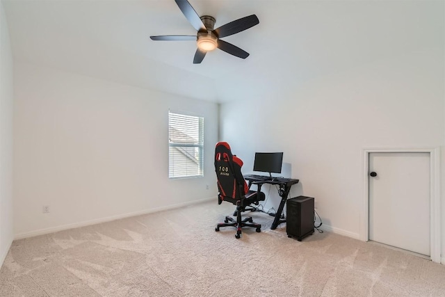 206 Monteforte Rd, Hutto, TX 78634 - office featuring carpet floors, ceiling fan, and baseboards