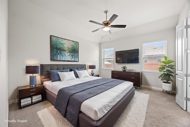 316 Barrel Bnd, Georgetown, TX 78628 - bedroom with light carpet and a ceiling fan