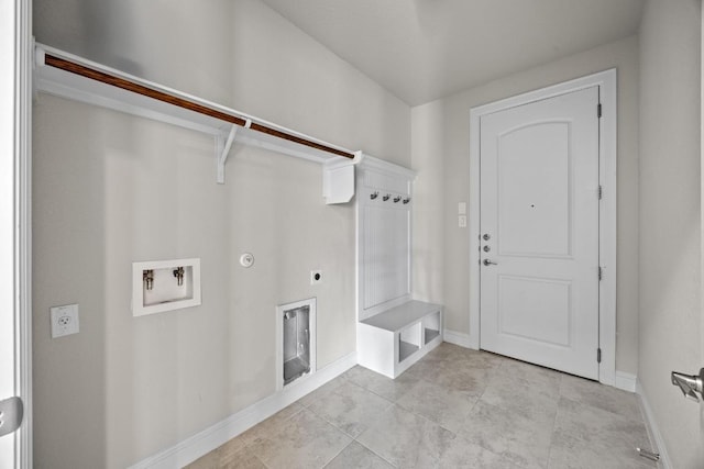 316 Barrel Bnd, Georgetown, TX 78628 - laundry room featuring hookup for a washing machine, electric dryer hookup, gas dryer hookup, and light tile patterned floors