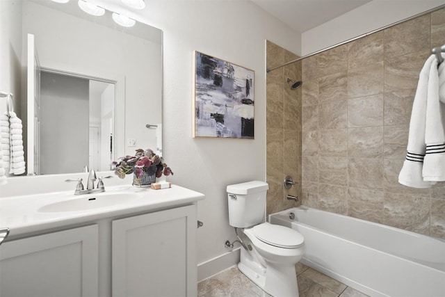 11009 Avery Station Loop Unit 32, Austin, TX 78717 - bathroom with toilet, vanity, tub / shower combination, and baseboards