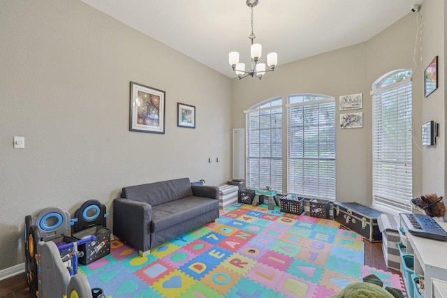 602 Leisurewoods Dr, Buda, TX 78610 - recreation room featuring a chandelier