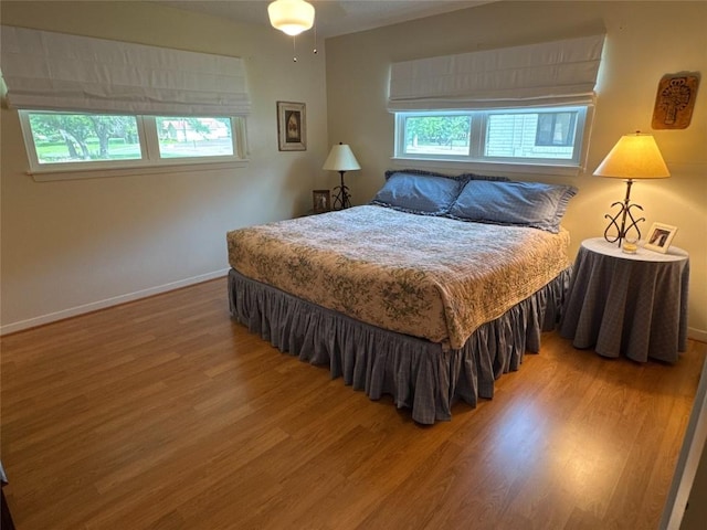 304 E Pheasant Rd, Highland Haven, TX 78654 - bedroom featuring multiple windows, wood finished floors, and baseboards