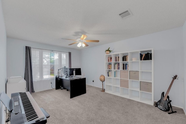 16914 Dorman Dr, Round Rock, TX 78681 - carpeted office space with a ceiling fan
