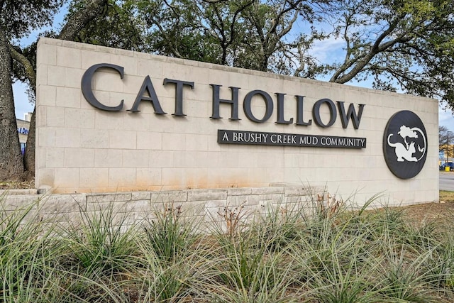 view of community sign