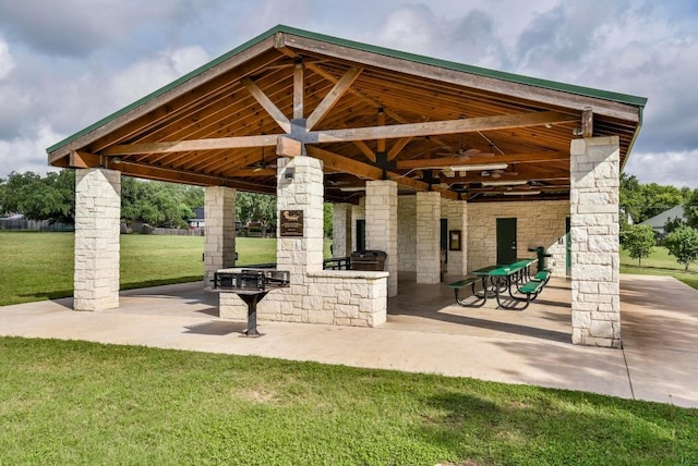 16914 Dorman Dr, Round Rock, TX 78681 - view of community with a yard, a patio area, and a gazebo
