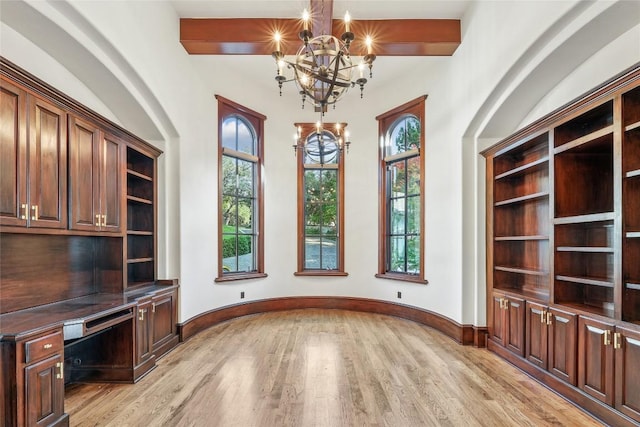 16010 Canard Cir, Austin, TX 78734 - unfurnished office with a chandelier, healthy amount of natural light, and light wood-style flooring