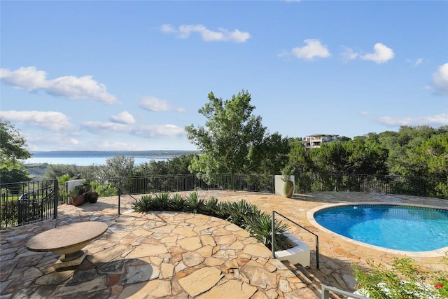 16010 Canard Cir, Austin, TX 78734 - view of swimming pool with a patio and a water view