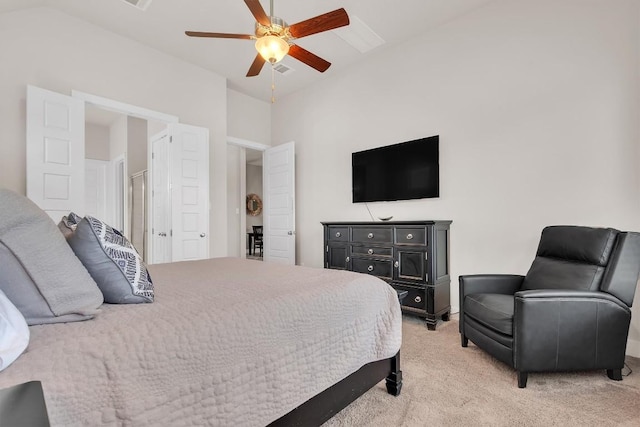 321 Millard St, Georgetown, TX 78628 - bedroom with light colored carpet and a ceiling fan