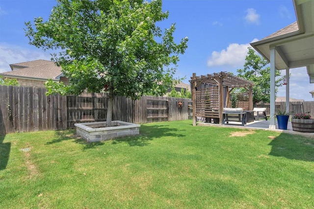 321 Millard St, Georgetown, TX 78628 - fenced backyard with a pergola and a patio area