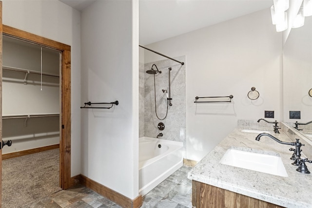 20603 Ridgeview Rd, Lago Vista, TX 78645 - full bathroom with shower / bath combination, double vanity, and a walk in closet