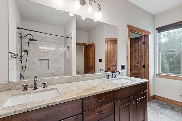 20603 Ridgeview Rd, Lago Vista, TX 78645 - bathroom with double vanity and a shower