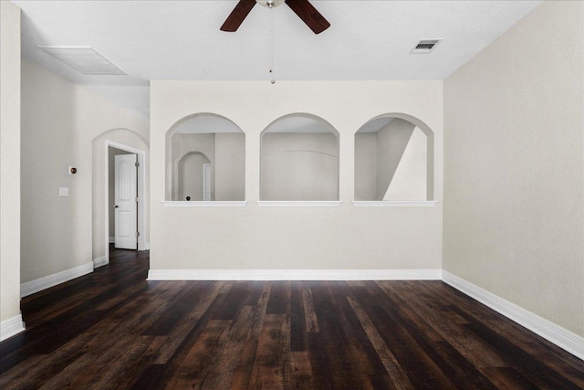 5517 Brady Bayou Cv, Austin, TX 78738 - unfurnished room with a ceiling fan and wood finished floors