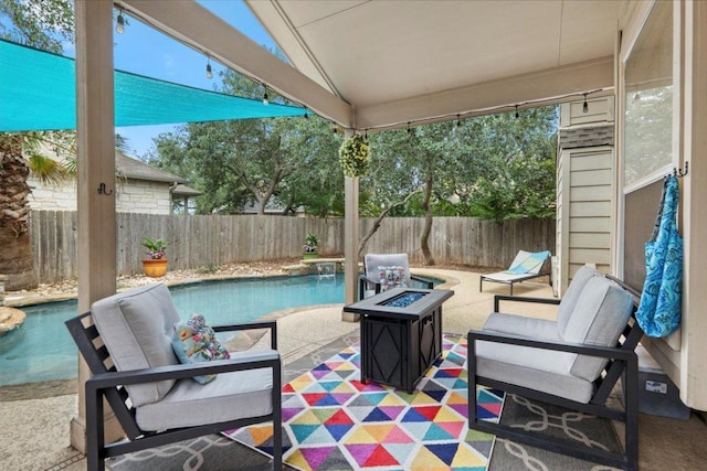 2502 Nightshade Dr, Cedar Park, TX 78613 - fenced backyard with a patio and an outdoor living space with a fire pit