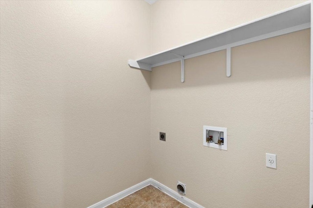 2502 Nightshade Dr, Cedar Park, TX 78613 - laundry area with hookup for an electric dryer, baseboards, and hookup for a washing machine