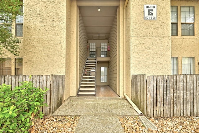 1202 Thorpe Ln Unit 508, San Marcos, TX 78666 - property entrance with stucco siding and fence