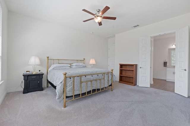 1437 Argyll Park, Bulverde, TX 78163 - bedroom with carpet flooring, baseboards, and a ceiling fan
