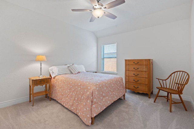 1437 Argyll Park, Bulverde, TX 78163 - bedroom featuring carpet floors, baseboards, lofted ceiling, and a ceiling fan