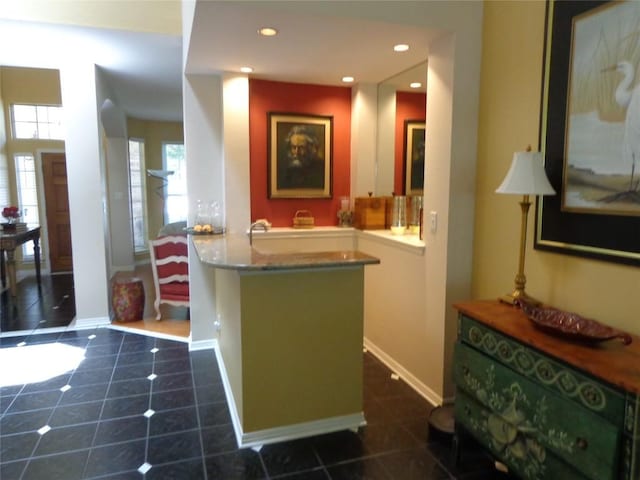 4003 Wyman Cv, Round Rock, TX 78681 - bar area with dark tile patterned floors and recessed lighting