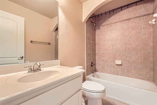 205 Sebastians Run, Austin, TX 78738 - full bathroom featuring vanity, washtub / shower combination, and tile patterned flooring