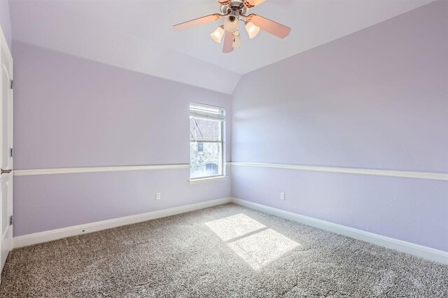 205 Sebastians Run, Austin, TX 78738 - carpeted empty room featuring ceiling fan and lofted ceiling