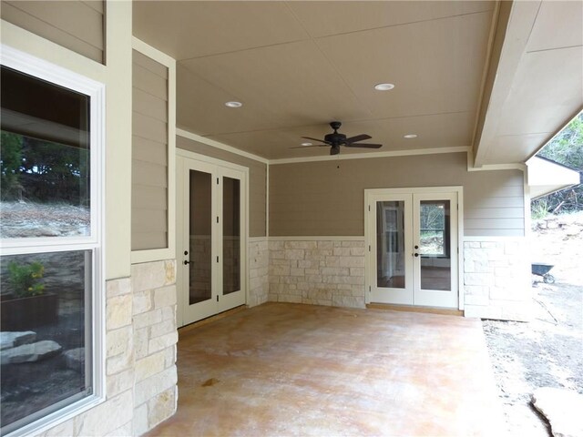 20601 Branding Iron, Lago Vista, TX 78645 - view of patio / terrace with french doors and a ceiling fan