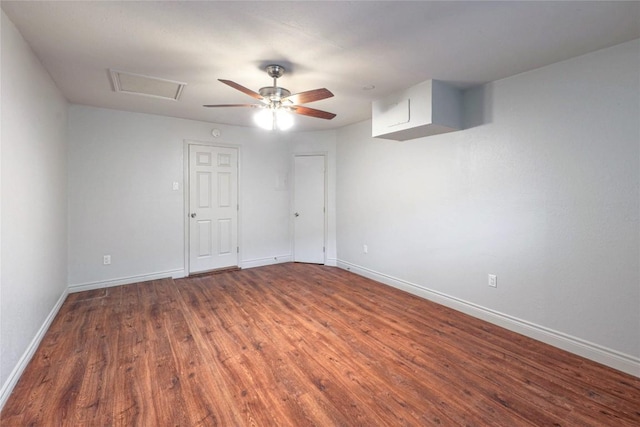 16213 Malden Dr, Pflugerville, TX 78660 - unfurnished room with wood finished floors, ceiling fan, and attic access