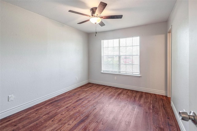 16213 Malden Dr, Pflugerville, TX 78660 - empty room with wood finished floors and ceiling fan