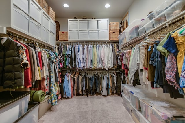 walk in closet featuring carpet