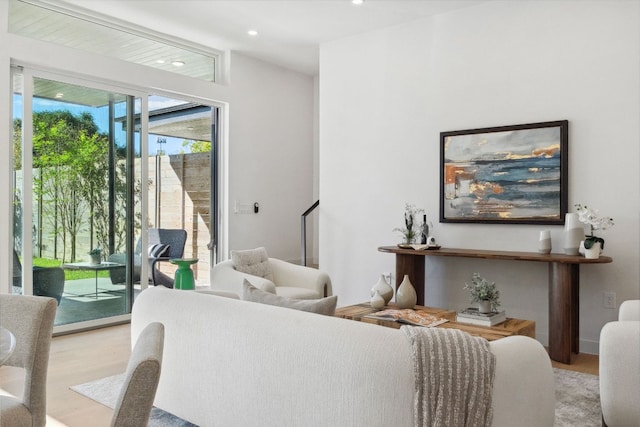 613 Clifford Dr Unit B, Austin, TX 78745 - living area featuring light wood finished floors and recessed lighting