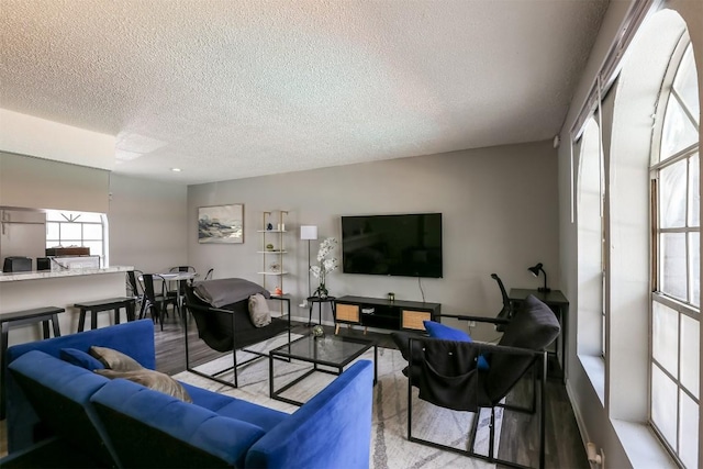101 E 33rd St Unit 107, Austin, TX 78705 - living area with a textured ceiling