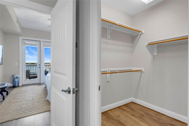 101 W Bank Unit 43, Llano, TX 78657 - walk in closet featuring wood finished floors