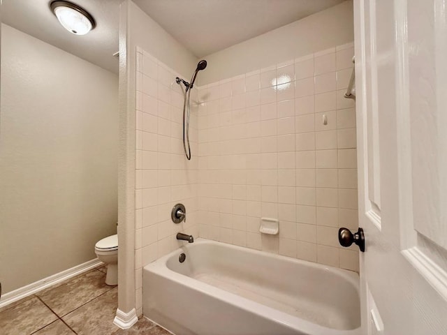 4233 Fairmeadow Dr, Round Rock, TX 78665 - bathroom with tile patterned flooring, toilet, shower / bath combination, and baseboards