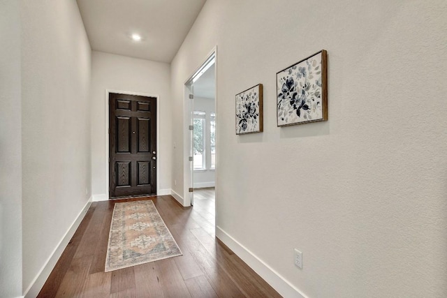 991 Arrowhead Ranch Blvd, Dripping Springs, TX 78620 - entrance foyer featuring dark wood-style flooring and baseboards