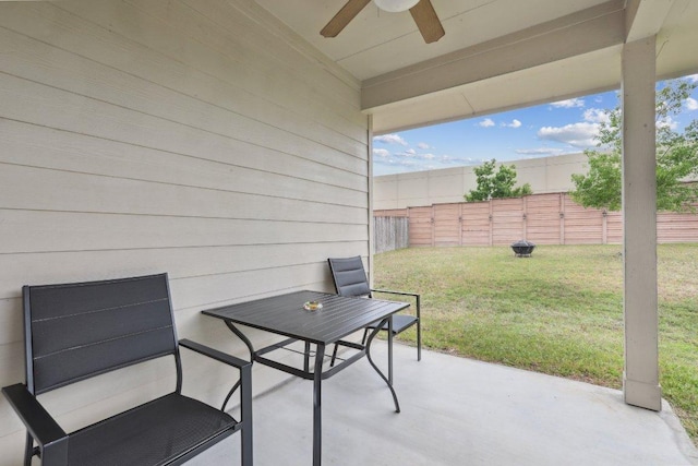 1107 Cadence Dr, Pflugerville, TX 78660 - view of patio featuring a ceiling fan and outdoor dining space