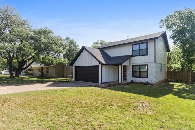 12127 Cabana Ln, Austin, TX 78727 - view of front of house with a garage, driveway, a shingled roof, and board and batten siding