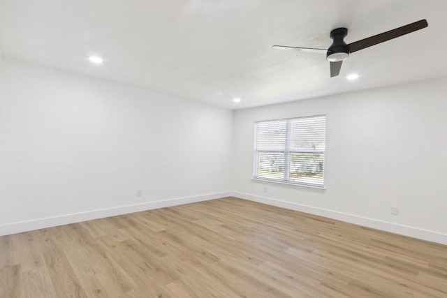 12127 Cabana Ln, Austin, TX 78727 - empty room with light wood-style flooring, ceiling fan, and recessed lighting