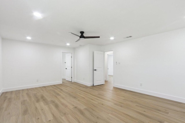 12127 Cabana Ln, Austin, TX 78727 - unfurnished room with recessed lighting, light wood-style floors, and ceiling fan