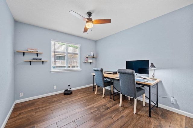 6725 Broad Brook Dr, Austin, TX 78747 - office space featuring wood finished floors and ceiling fan