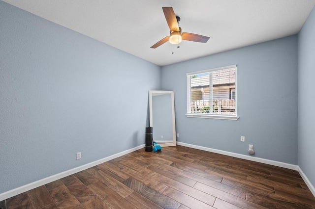6725 Broad Brook Dr, Austin, TX 78747 - unfurnished room with ceiling fan, baseboards, and wood finished floors