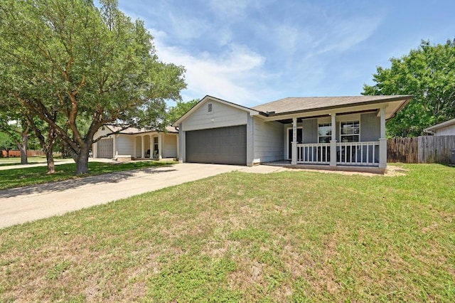 6725 Broad Brook Dr, Austin, TX 78747 - single story home with an attached garage, concrete driveway, and a porch
