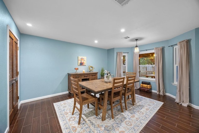 1303 Shady Grove Path, Cedar Park, TX 78613 - dining area with recessed lighting, baseboards, and wood finished floors