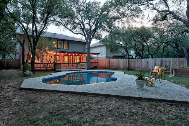 1303 Shady Grove Path, Cedar Park, TX 78613 - view of pool with a deck, a fenced backyard, and a patio