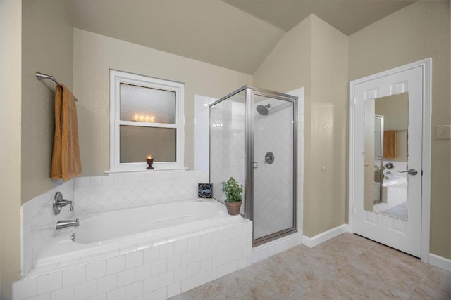 1303 Shady Grove Path, Cedar Park, TX 78613 - bathroom featuring a garden tub, a shower stall, and tile patterned floors