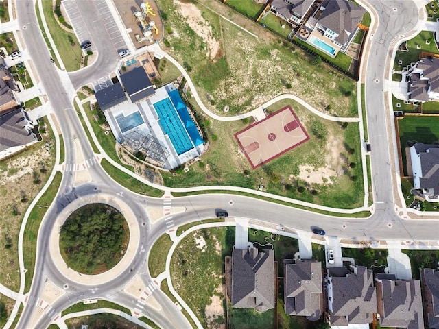 3437 Jaulan St, Leander, TX 78641 - aerial perspective of suburban area featuring a pool area