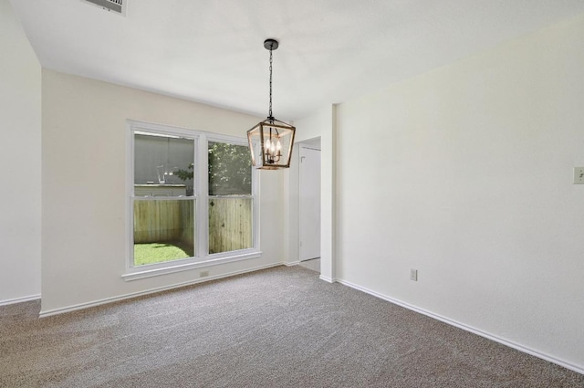 1605 Woods Blvd, Round Rock, TX 78681 - carpeted empty room with a chandelier and baseboards