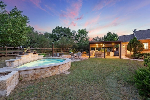611 Post Oak Dr, Dripping Springs, TX 78620 - view of pool featuring an in-ground hot tub and a patio