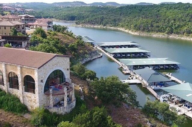 422 Sitlington Ln, Austin, TX 78738 - drone / aerial view of a forest and a large body of water